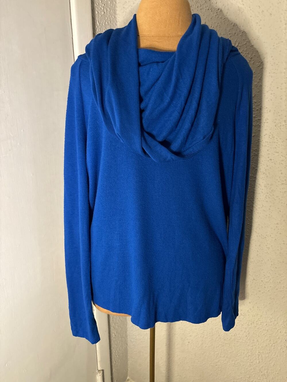Gibson Blue Slouch Cowl Neck Turtleneck High Low Sweater M NEW Cozy Comfy Boho
